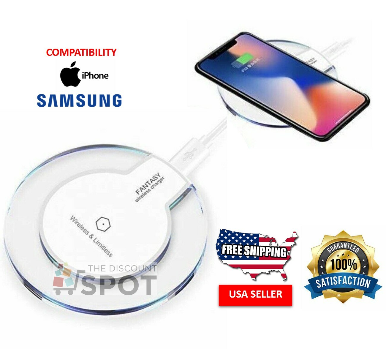 Slim Universal Wireless Charger Pad with Micro USB for iPhone Samsung Devices-image