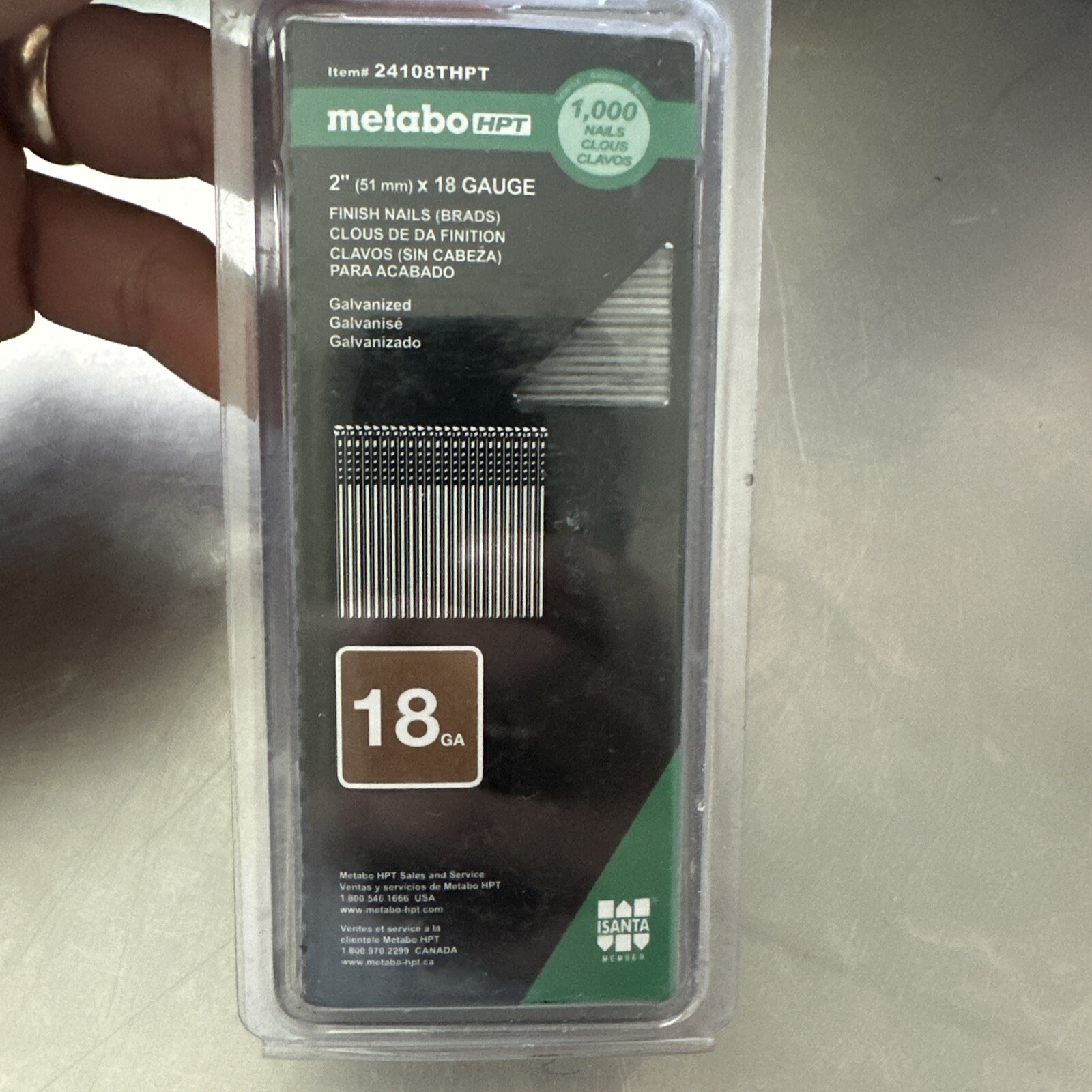 Metabo HPT Brad Nails 11/2 Inch x 18 Gauge Electro Galvanize New 1000