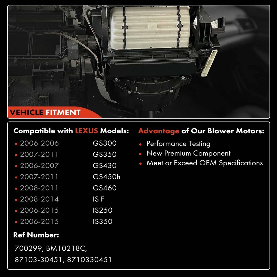 Motor soplador de climatización para Lexus IS250 350 06-15 GS300 GS350 GS430 07-11 GS450h GS460 Foto 3 de 4