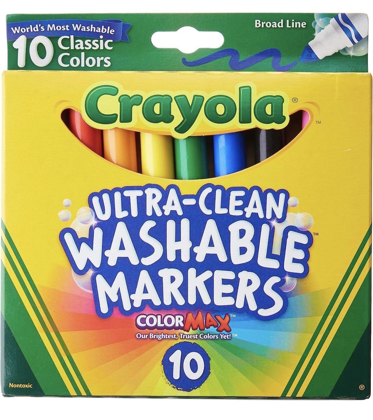 Crayola Ultra-Clean Color Max Washable Markers-10/Pkg