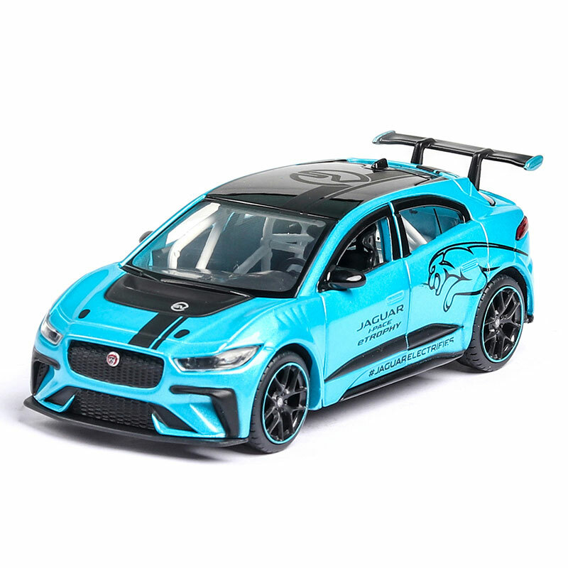 1:36 Jaguar I-Pace eTROPHY Model Car Diecast Toy Vehicle Collection Gift Blue