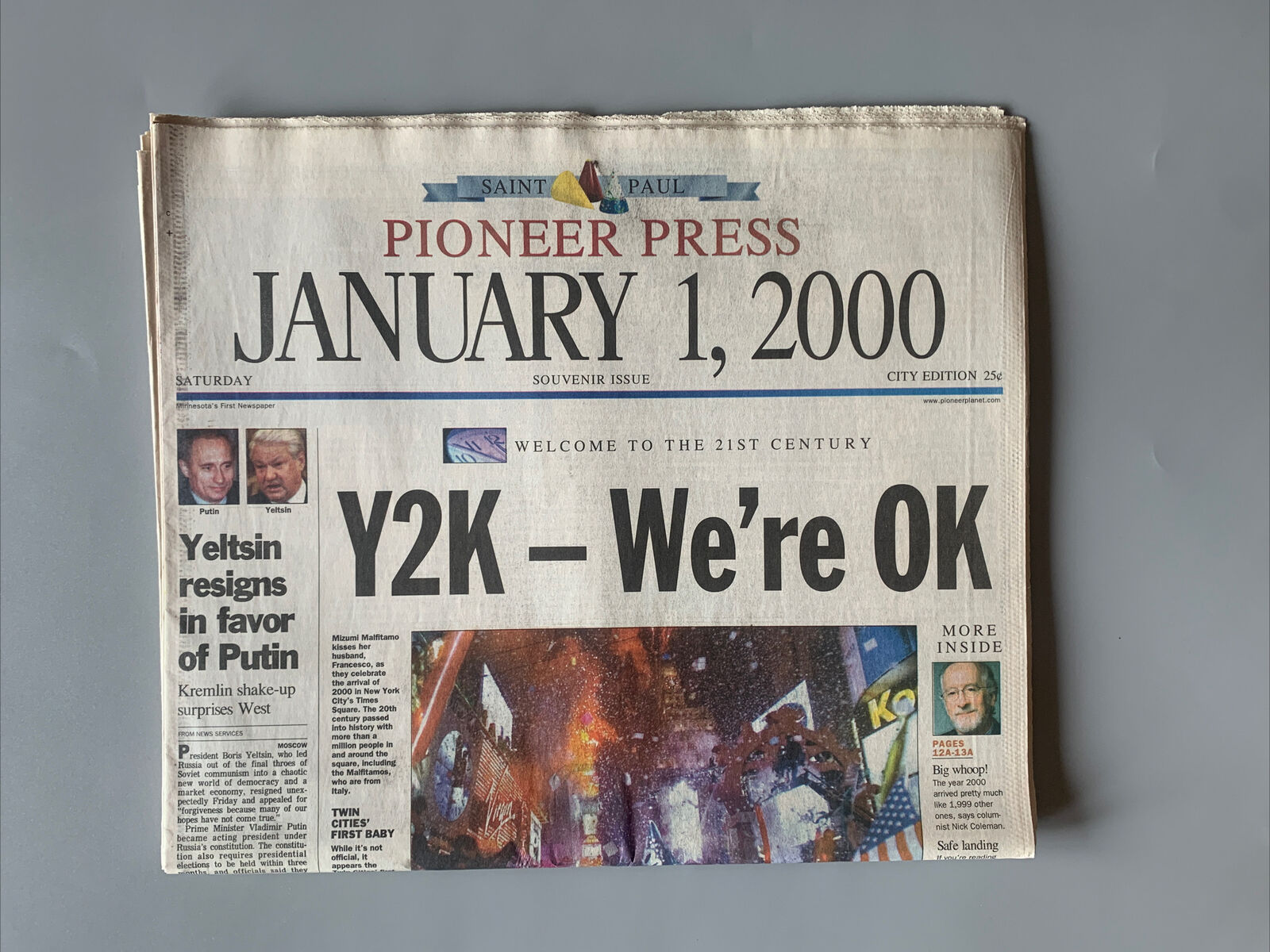 Vintage Minnesota St. Paul Pioneer Press Souvenir Issue Newspaper Jan 1  2000 Y2K