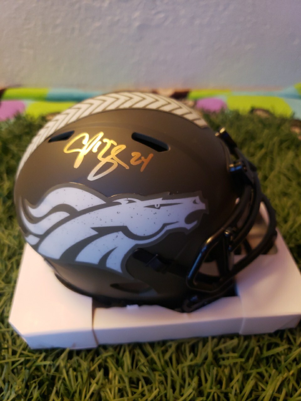 Champ Bailey Autographed Signed Denver Broncos Broncos Salute To Service Speed Mini Helmet BAS Witnessed 