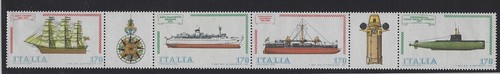 v3907 Italien/ Schiffe MiNr 1673/76 ** 6-er-Streifen - 第 1/1 張圖片