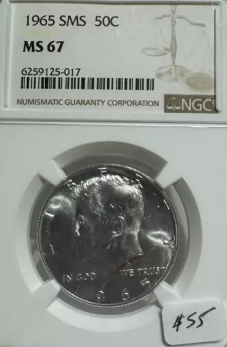 1965 SMS KENNEDY HALF DOLLAR NGC MS 67