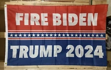 Trump Is Hired Biden Is Fired 2024 Flag FREE SHIP Save America USA Sign 3x5’