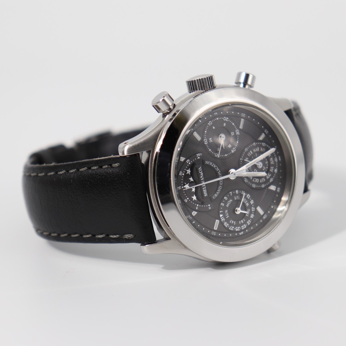 1990s Shellman GRAND COMPLICATION Black Quartz Watch | eBay