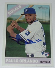 PAULO ORLANDO SIGNED AUTO'D 2015 TOPPS HERITAGE CARD #608 KANSAS CITY ROYALS