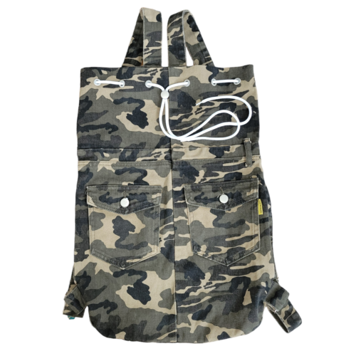 American Bazi Camouflage Drawstring Denim Backpack  - 第 1/8 張圖片