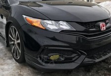 For 14-15 Honda Civic Coupe Painted Black Hfp Style 2pc Front Bumper Lip Spoiler