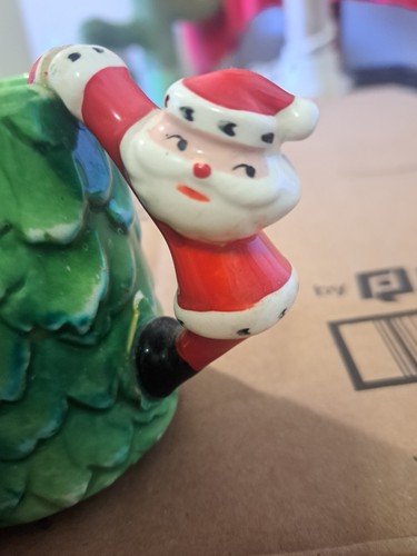 Damaged Handle Rare 1960 Holt Howard Hugging Santa Wintergreen Christmas Mug - Picture 2 of 3
