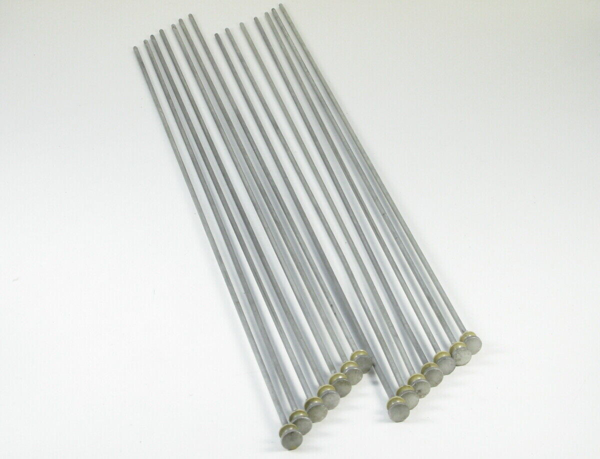 (2) Vtg Card Catalog Rod & Knob Steel Age 28" x 3/16" File Drawer