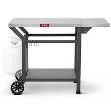 Feasto Outdoor Grill Cart, 40’’x20’’ Movable Pizza Oven Table with Wheels