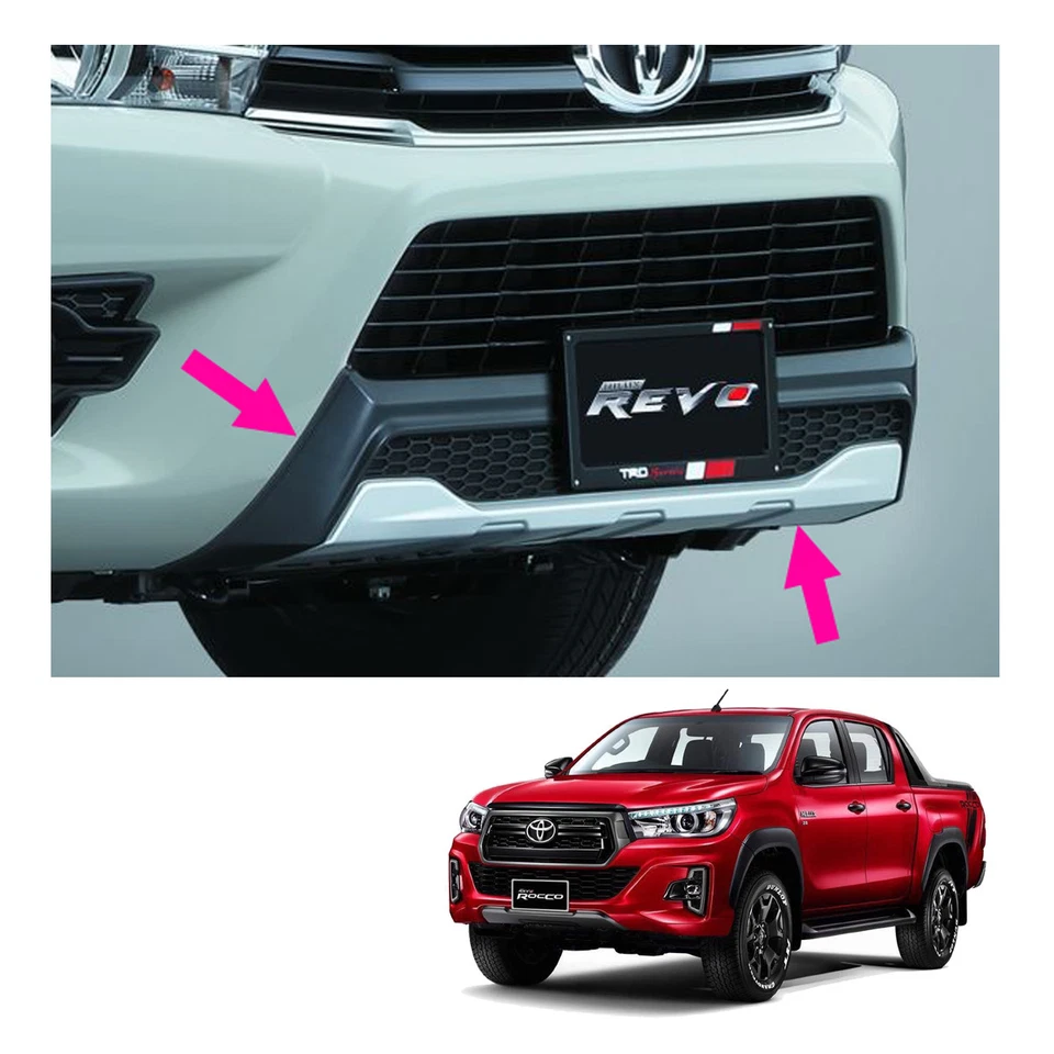 Genuine Front Under Bumper Guard 4x2 Silver For Toyota Hilux Revo 4 Dr 2017 2018 - Image 2 of 4