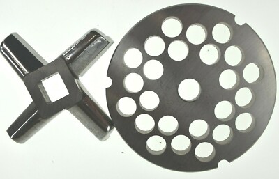 #32 x 1/2'' STAINLESS Meat Grinder Plate & Heavy Duty Knife for Hobart Biro