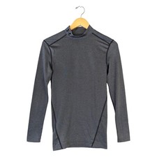Under Armour Mens Small Grey ColdGear Compression Mock Neck Long Sleeve Shirt