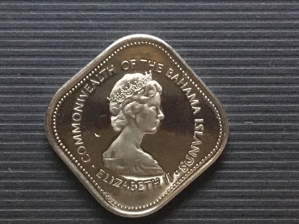 RARE 1966 BAHAMAS HUGE PIRATE DEFEAT MOTTO Proof Silver $5 1C 5C