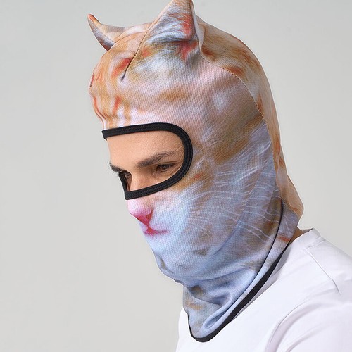 Animal Pattern Face Mask With Ears 3D Animal Full Face Mask Quick Drying - Picture 12 of 15