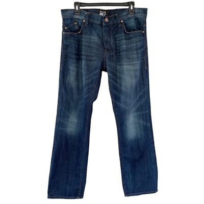 William Rast Men's Button Denim Blue Straight Leg Jeans Size 34x30
