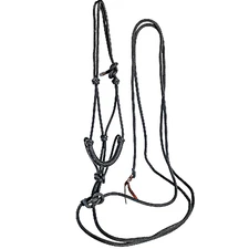 Nylon Climbing Rope Loping Hackamore Bitless Bridle Hanger and Mecate McCarty