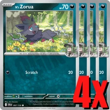 4x N's Zorua 097/159 x4 - Journey Together - Pokemon TCG - Playset