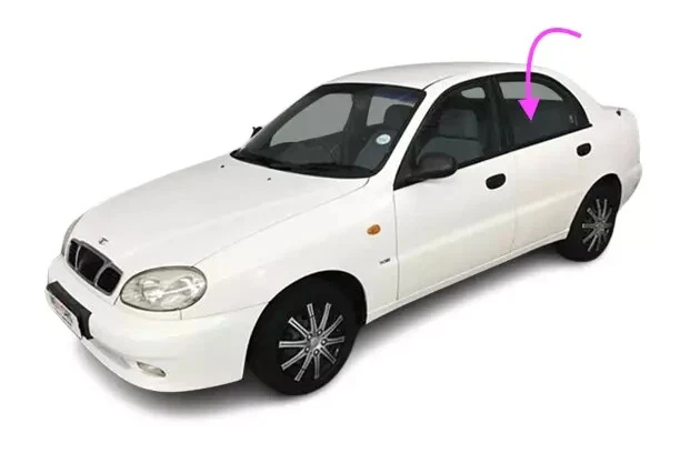 Daewoo Lanos, 4dr, Sedan, 1998, 1999, 2000, 2001, 2002, Left Rear Door Glass - Image 2 of 4