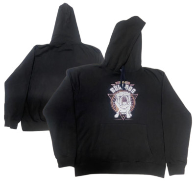 MENS BLACK HOODIE BULLDOG PRINT STYLISH SWEATSHIRT I RELAX FIT I RRP £60