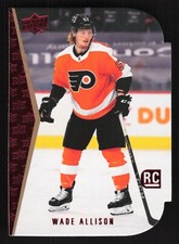 2021-22 Upper Deck #RDT-9 Wade Allison Rookie Die Cut Tribute Red Card TCCCX