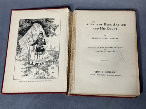 1901 King Arthur & His Court by Frances Nimmo Greene Antique HC Illustrated Ginn - 第 10/10 張圖片
