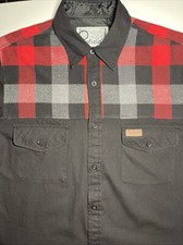 Penfield Long Sleeve Button Down Shirt Men  s Medium Black And Red Check Flannel