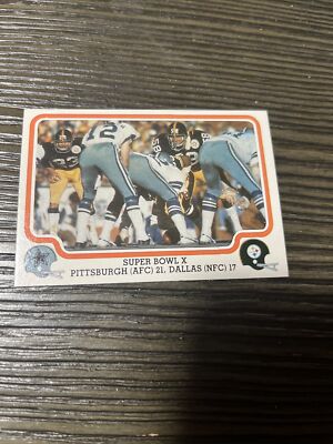 1979  Fleer Team Action #66 Super Bowl X Pittsburgh Steelers Dallas Cowboys