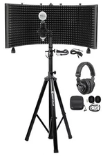 Rockville Recording Studio Microphone+Isolation Shield+Headphones+Tripod Stand