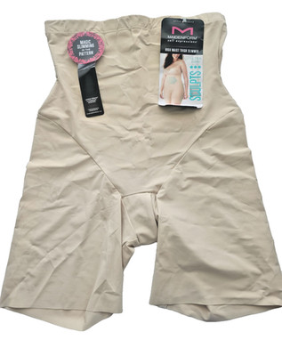 Maidenform Self Expressions High-Waist Thigh Slimmer SE0072 Beige M NEW