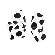 6 Inch Grosgrain Hair Bow Hair Clip for Girls- Large Dots White