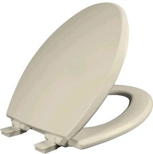 Mayfair Cassel Slow Close Toilet Seat, Easy Clean, Non Slip Elongated, Bone