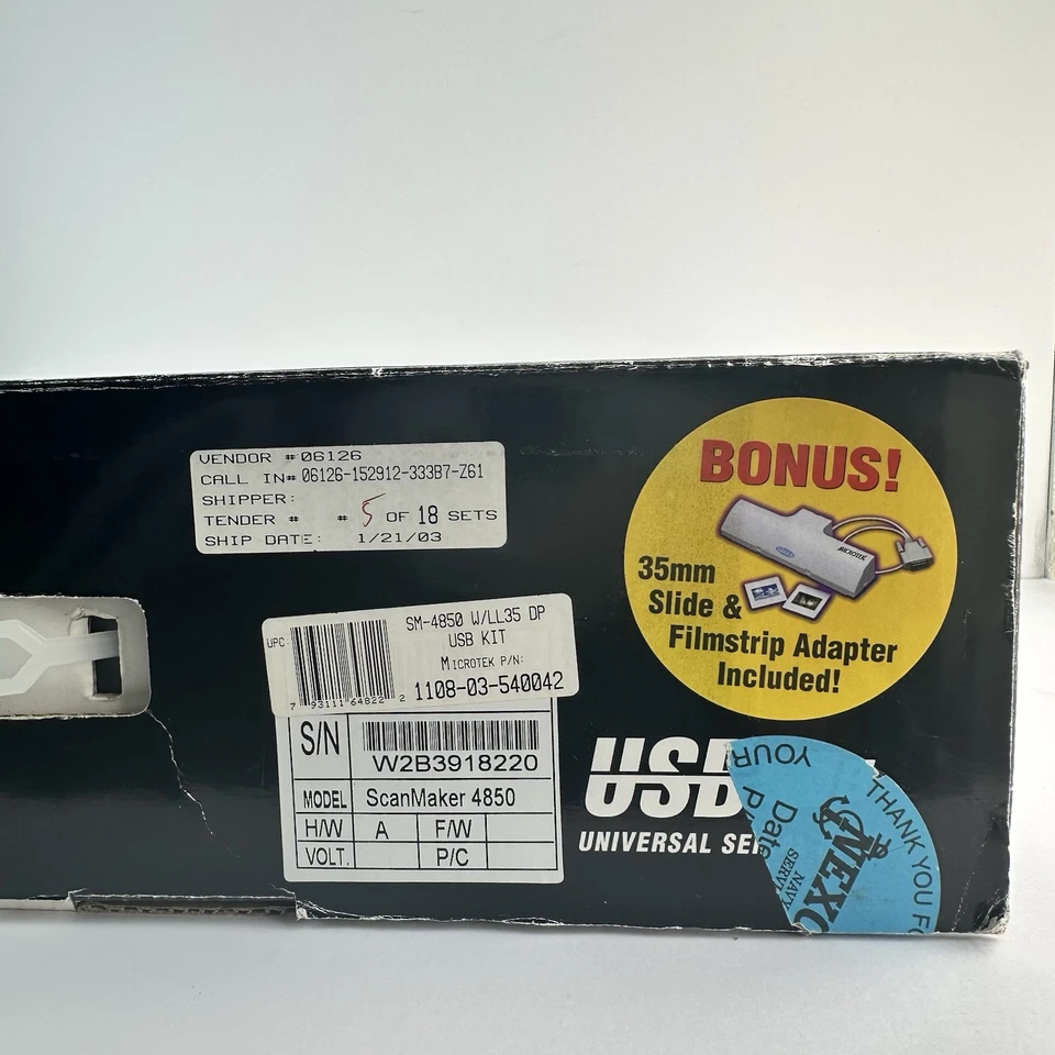 Microtek ScanMaker 4850 Flatbed Scanner Ultra Slim 4800 X 2400 dpi, Not Working. - Image 3 of 4