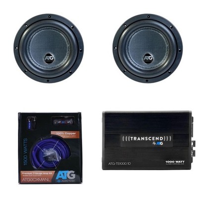 ATG Transcend Series 1800 Watt Class D Mono Amplifier with (2) 8'' 4 Ohm DVC S...