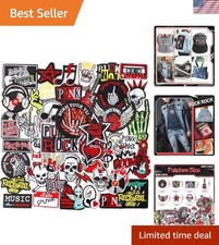 Iron On Rock Band Patches for Clothing: 45Pcs Assorted Cool Punk Embroidered Pat