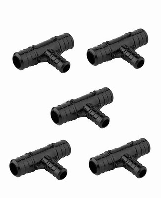 Barb Poly PPSU Crimp Pex Fitting 3/4 x 3/4 x 1/2 Reducing Tee 5 PCS