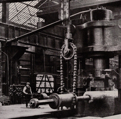 Forging Press Cannon Ordnance Industrial Machinery Original 1910 Antique Print