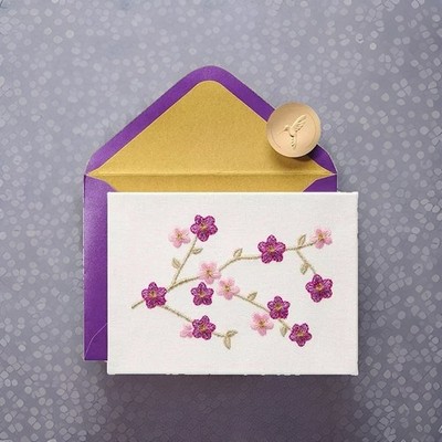 Papyrus EMBROIDERED CHERRY BLOSSOMS Card Greeting Card