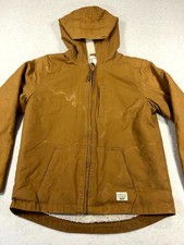 Vintage Weatherproof Workwear Jacket Youth M 10/12 Brown Sherpa Lined Cotton