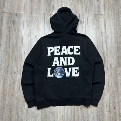 Stussy Peace Love Hoodie Black Mens Size S 