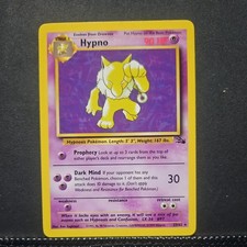 Unlimited Fossil Hypno Rare 23/62 Pokemon Card WOTC Vintage LP