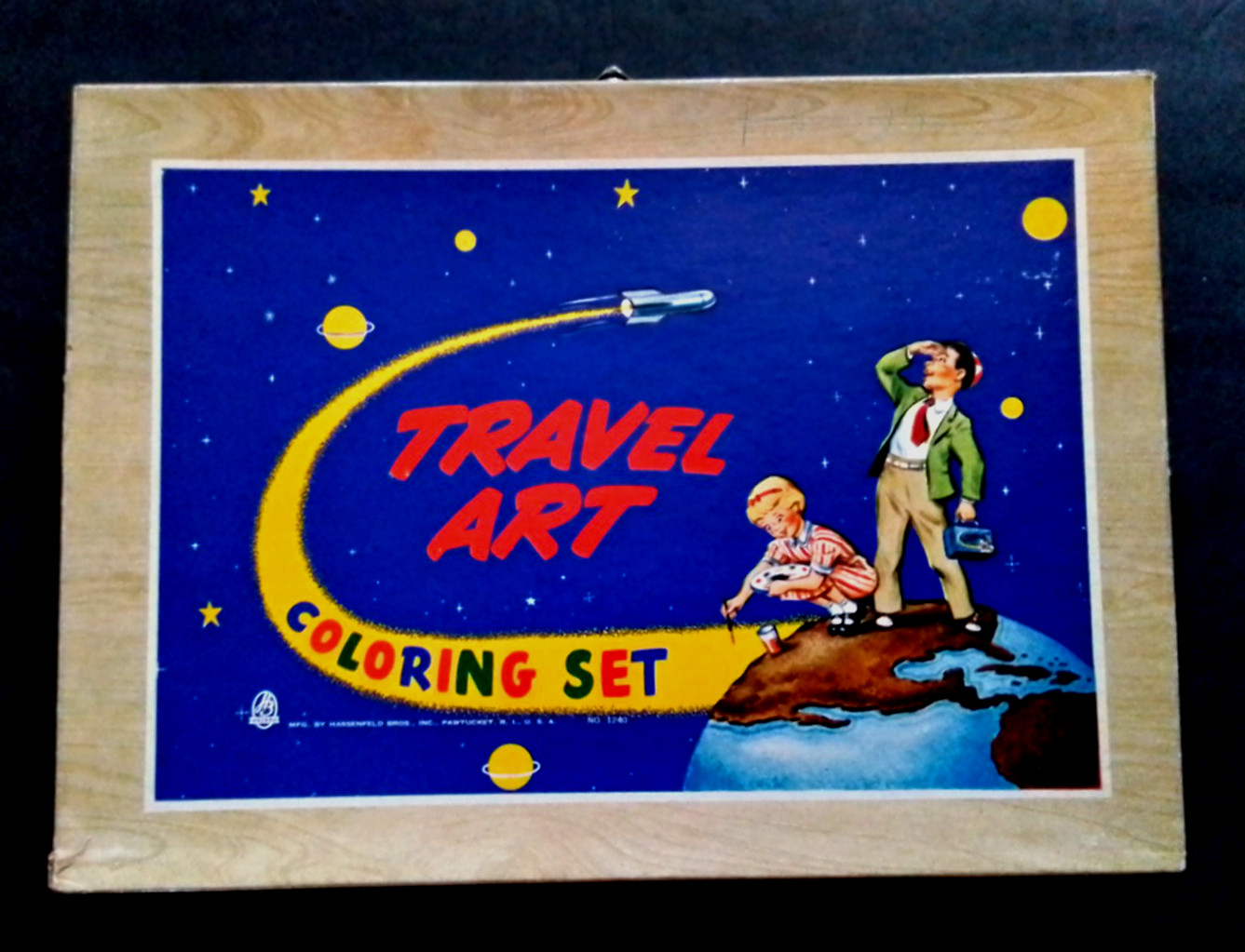 Vintage 1950'S Outer Space Themed &Quot;Travel Art Paint &Amp; Color Set&Quot; Illustrated Box