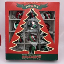 New 2009 Christopher Radko Shiny Brite 11 Pc Glass Christmas Ornaments Colorful