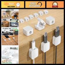 12 Magnetic Cable Clips - Under Desk Cord Management, Adhesive Organizer for Hom