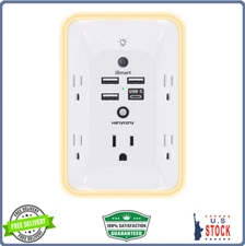 Outlet Extender with Night Light, Multi Plug Outlet, USB Wall Charger Surge Prot
