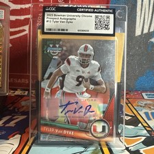 2023 Bowman Chrome University Tyler Van Dyke Autograph Auto #13 Miami