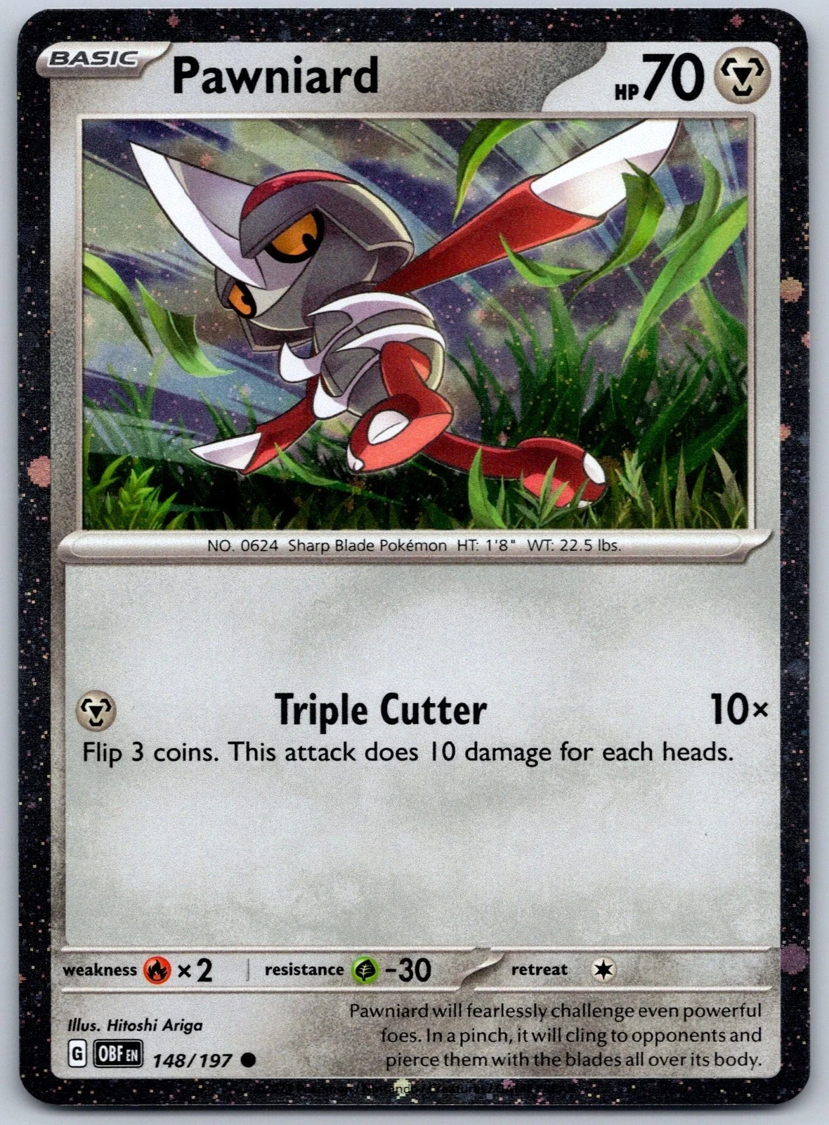 Pawniard 148/197 Cosmos Holo Promo Obsidian Flames Pokemon TCG NM